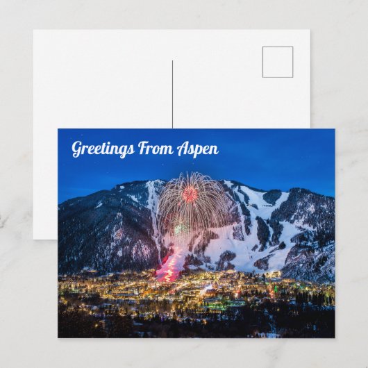 Greetings uit Aspen Briefkaart (Voorkant / Achterkant)