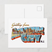 Greetings uit Atlantic City New Jersey Briefkaart (Voorkant / Achterkant)