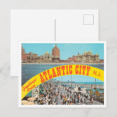 Greetings uit Atlantic City, New Jersey Travel Briefkaart (Voorkant / Achterkant)