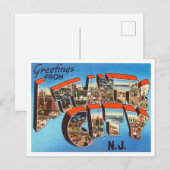 Greetings uit Atlantic City, New Jersey Travel Briefkaart (Voorkant / Achterkant)