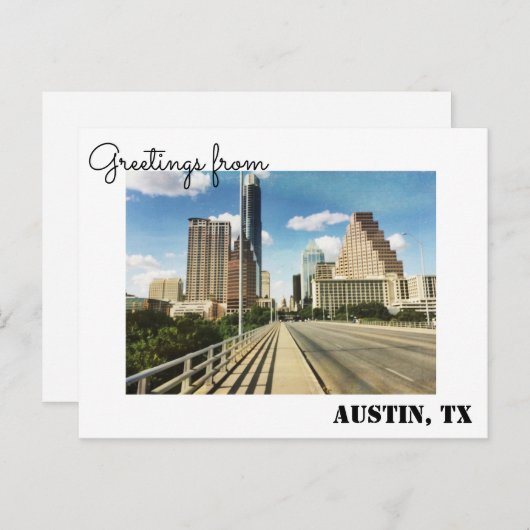 Greetings uit Austin, Briefkaart Texas (Voorkant / Achterkant)