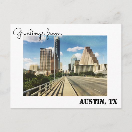 Greetings uit Austin, Briefkaart Texas (Voorkant)