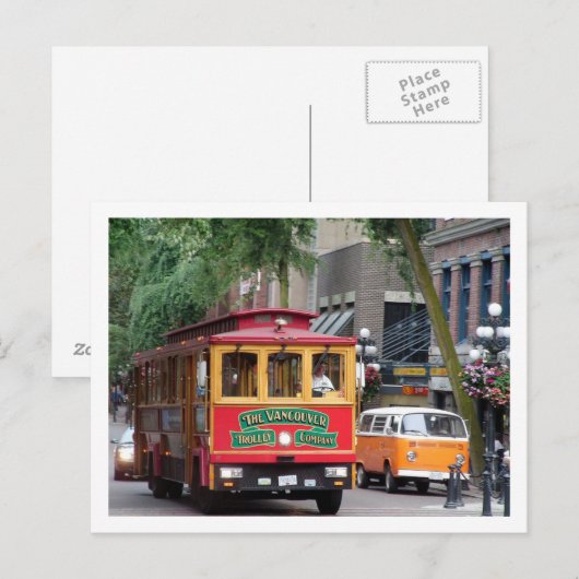 Greetings uit B.C Canada/Vancouver Trolley Briefkaart (Voorkant / Achterkant)