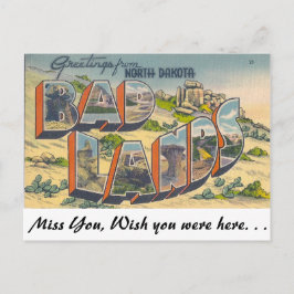 Greetings uit Bad Lands, North Dakota Briefkaart