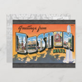 Greetings uit Boston Mass.  Briefkaart (Voorkant / Achterkant)