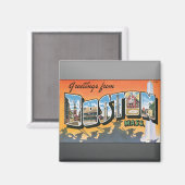 Greetings uit Boston Mass.  Magneet (Voorkant / Achterkant)