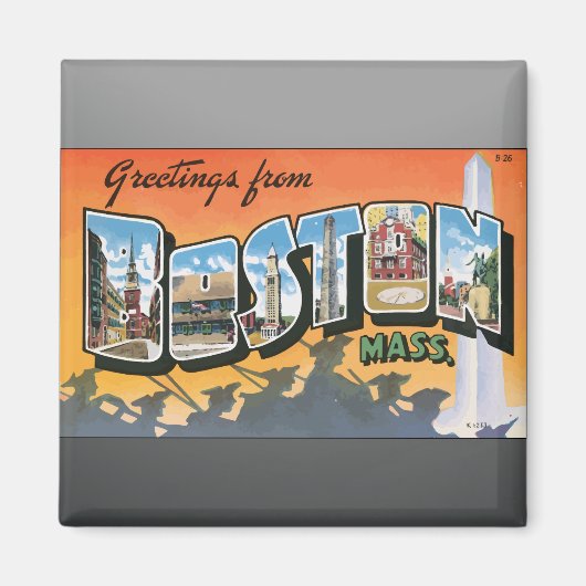 Greetings uit Boston Mass.  Magneet (Voorkant)