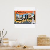Greetings uit Boston Mass.  Poster (Keuken)