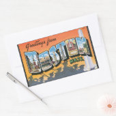 Greetings uit Boston Mass. Rechthoekige Sticker (Envelop)