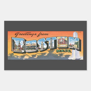 Greetings uit Boston Mass.  Rechthoekige Sticker