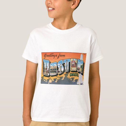 Greetings uit Boston Mass.  T-shirt (Voorkant)