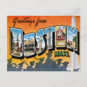 Greetings uit Boston Massachusetts Briefkaart (Voorkant)
