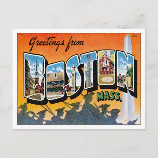 Greetings uit Boston Massachusetts Briefkaart (Voorkant)