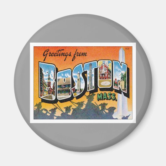 Greetings uit Boston Massachusetts Magneet (Voorkant)