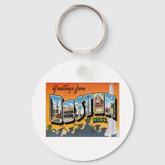 Greetings uit Boston Massachusetts Sleutelhanger (Voorkant)