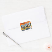 Greetings uit Boston Massachusetts Vierkante Sticker (Envelop)