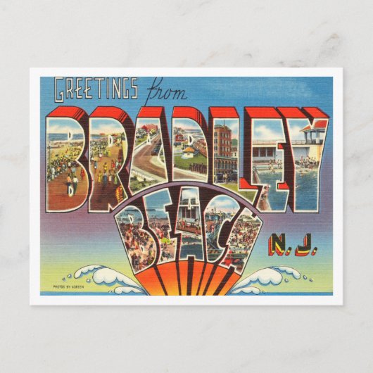 Greetings uit Bradley Beach, New Jersey Travel Briefkaart (Voorkant)