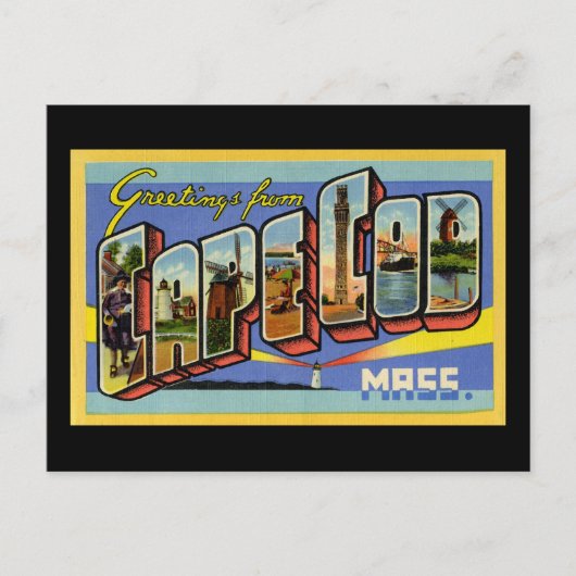 Greetings uit Cape Cod Massachusetts Briefkaart (Voorkant)