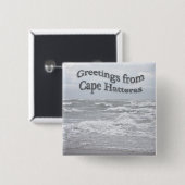 Greetings uit Cape Hatteras Vierkante Button 5,1 Cm (Voorkant /achterkant)