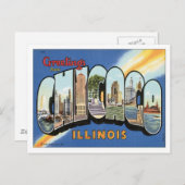 Greetings uit Chicago Illinois Briefkaart (Voorkant / Achterkant)