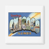Greetings uit Chicago Illinois Magneet (Voorkant)