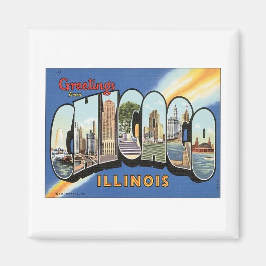 Greetings uit Chicago Illinois Magneet (Voorkant)