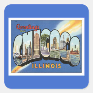 Greetings uit Chicago Illinois Vierkante Sticker