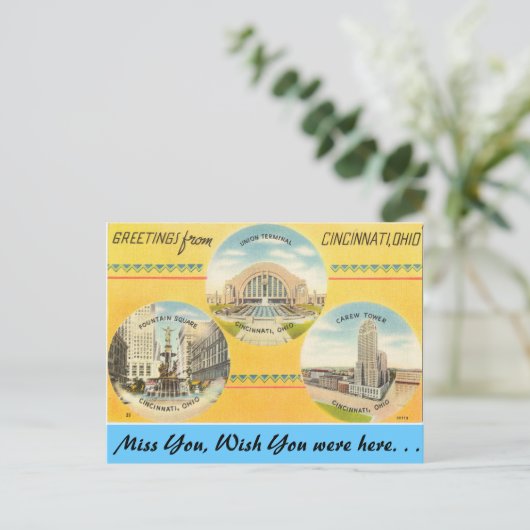 Greetings uit Cincinnati Briefkaart (Staand voorkant)