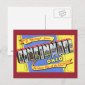 Greetings uit Cincinnati, Vintage Ohio Briefkaart (Voorkant / Achterkant)