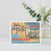 Greetings uit Ciudad Juarez, Old Mexico Travel Briefkaart (Staand voorkant)