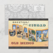 Greetings uit Ciudad Juarez, oud Mexico,  Briefkaart (Voorkant / Achterkant)