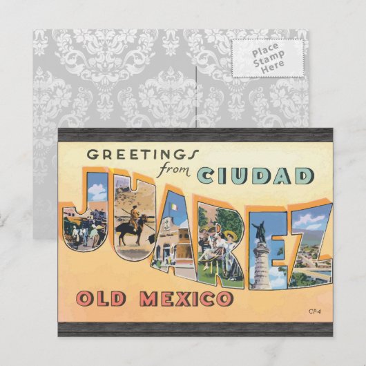 Greetings uit Ciudad Juarez, oud Mexico,  Briefkaart (Voorkant / Achterkant)