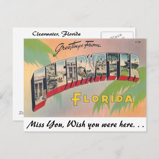 Greetings uit Clearwater, Florida Briefkaart (Voorkant / Achterkant)
