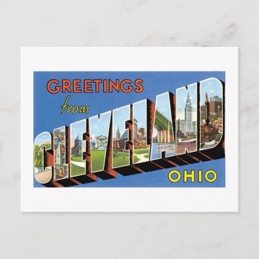 Greetings uit Cleveland, Ohio Briefkaart (Voorkant)