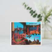Greetings uit Cleveland, Ohio Vintage Travel Post Briefkaart (Staand voorkant)