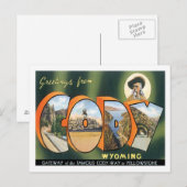 Greetings uit Cody Wyoming US City Briefkaart (Voorkant / Achterkant)