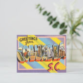 Greetings uit Columbia, South Carolina Travel Briefkaart (Staand voorkant)
