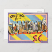 Greetings uit Columbia, South Carolina Travel Briefkaart (Voorkant / Achterkant)