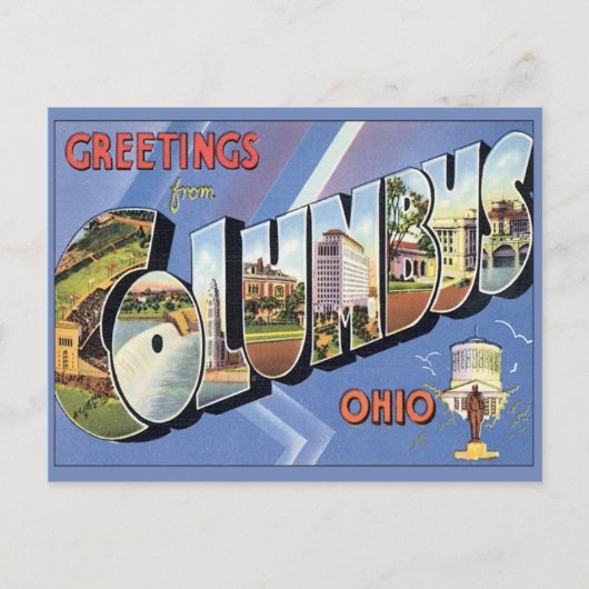 Greetings uit Columbus Ohio Briefkaart (Voorkant)