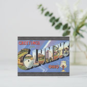 Greetings uit Columbus Ohio, Vintage Briefkaart (Staand voorkant)