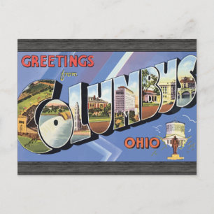 Greetings uit Columbus Ohio, Vintage Briefkaart