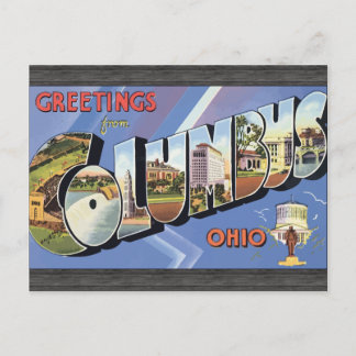 Greetings uit Columbus Ohio, Vintage Briefkaart