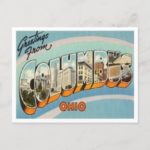 Greetings uit Columbus, Ohio Vintage Travel Briefkaart