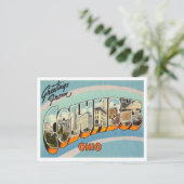 Greetings uit Columbus, Ohio Vintage Travel Briefkaart (Staand voorkant)