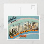 Greetings uit Columbus, Ohio Vintage Travel Briefkaart (Voorkant / Achterkant)