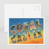 Greetings uit Coral Gables, Florida Travel Briefkaart (Voorkant / Achterkant)