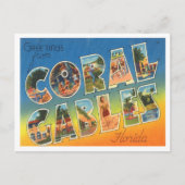 Greetings uit Coral Gables, Florida Travel Briefkaart (Voorkant)