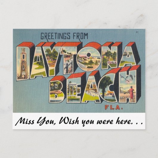 Greetings uit Daytona Beach, Florida Briefkaart (Voorkant)