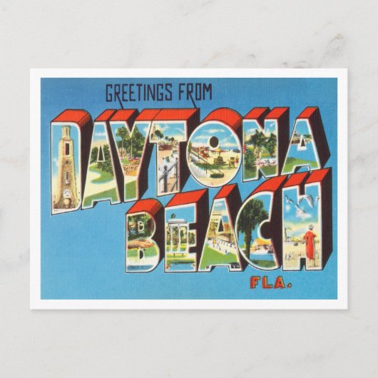 Greetings uit Daytona Beach, Florida Travel Briefkaart (Voorkant)