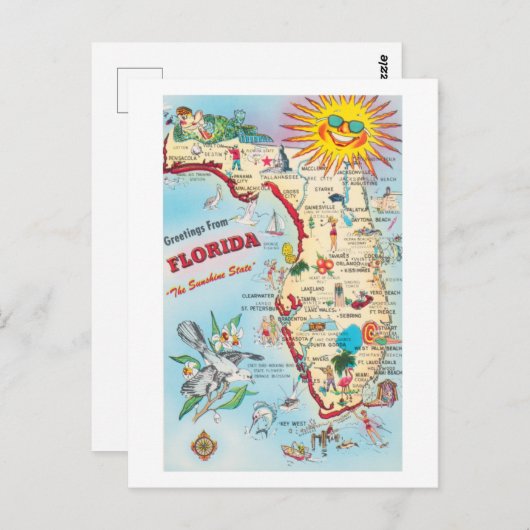 Greetings uit de  Briefkaarten van Florida (Voorkant / Achterkant)